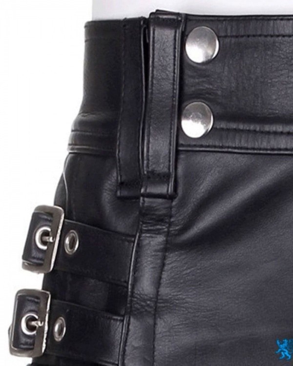 Leather Kilt With Twin Cargo Pockets