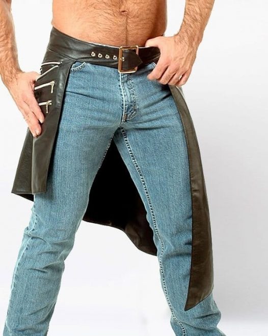Steampunk Leather Kilt With Zipped Pockets
