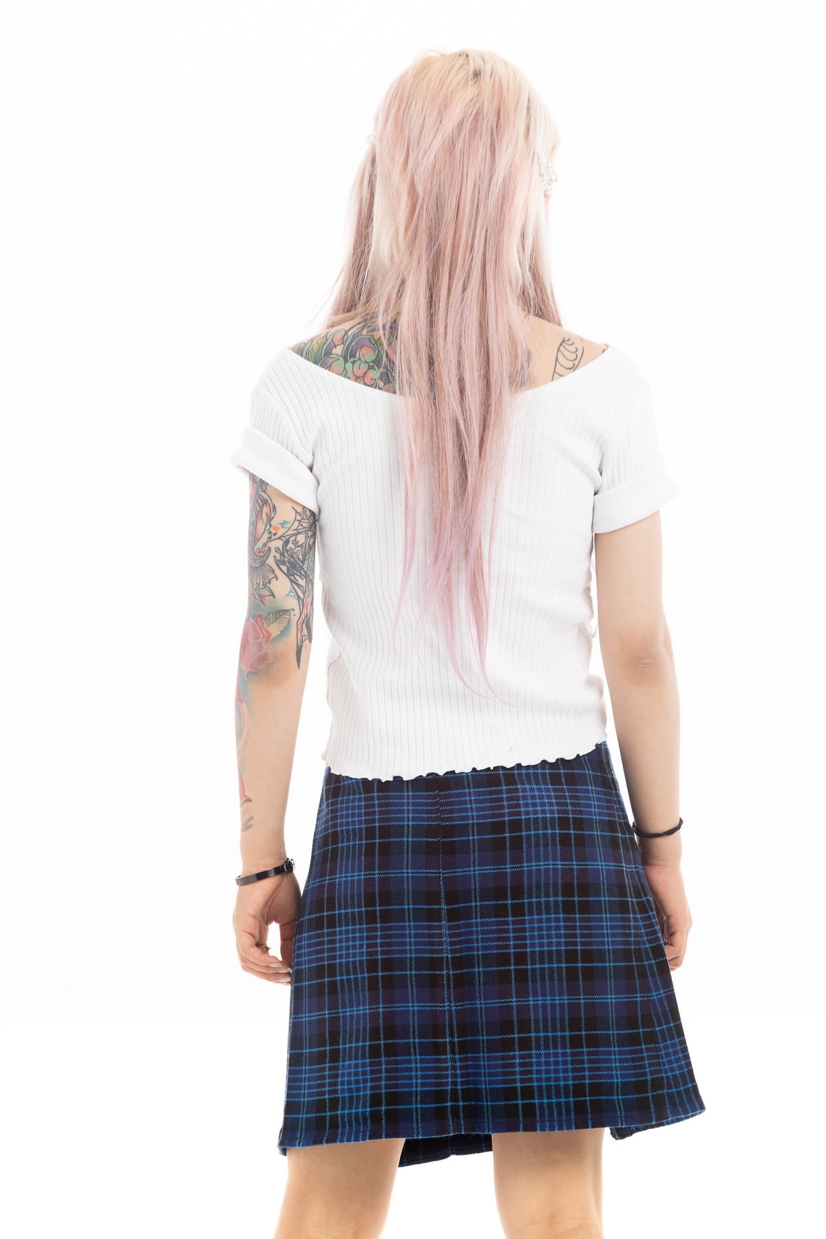 Modern Tartan Plaid Skirt-back