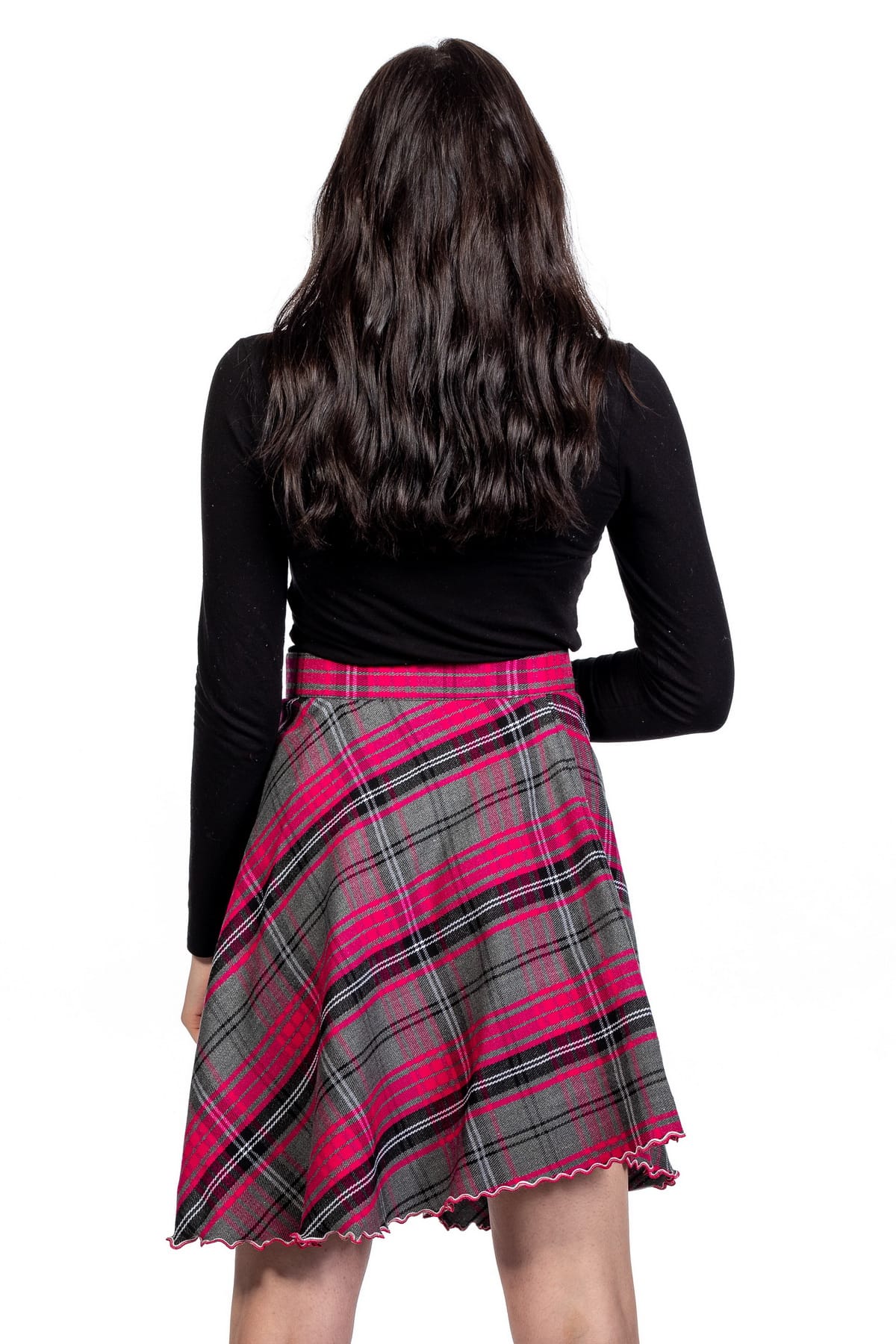 Tartan Skirt With Front Buttons-back