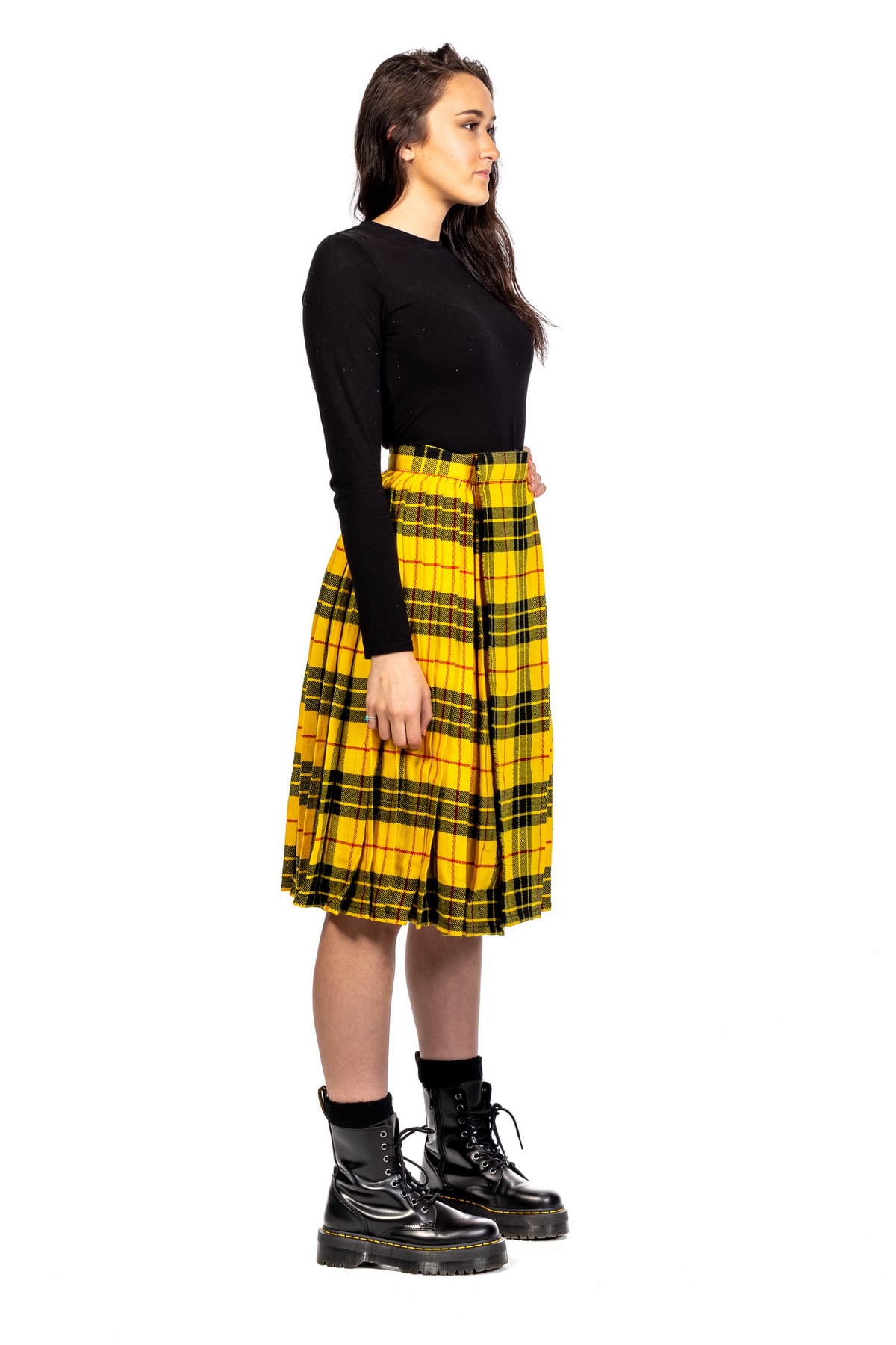 Tartan Pleated Midi Skirt-right