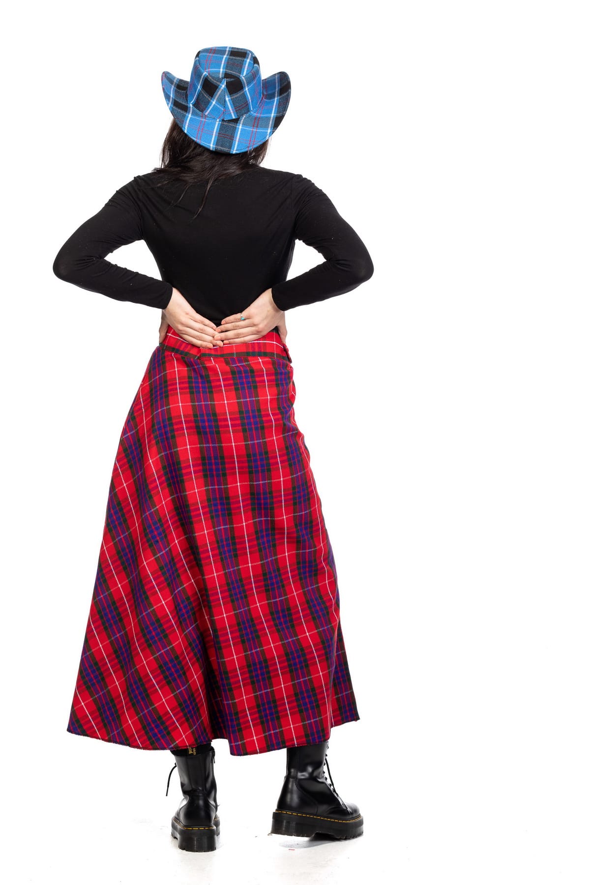 Plaid Maxi Skirt-back