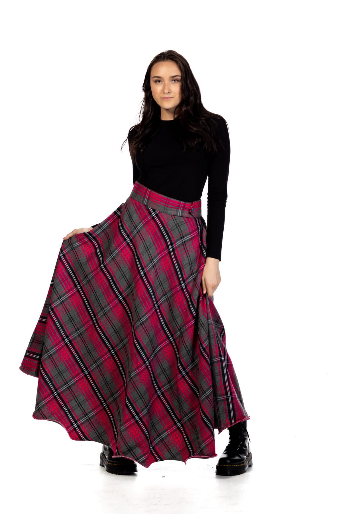Long Plaid Skirt Womens Long Tartan Skirts Top Kilt