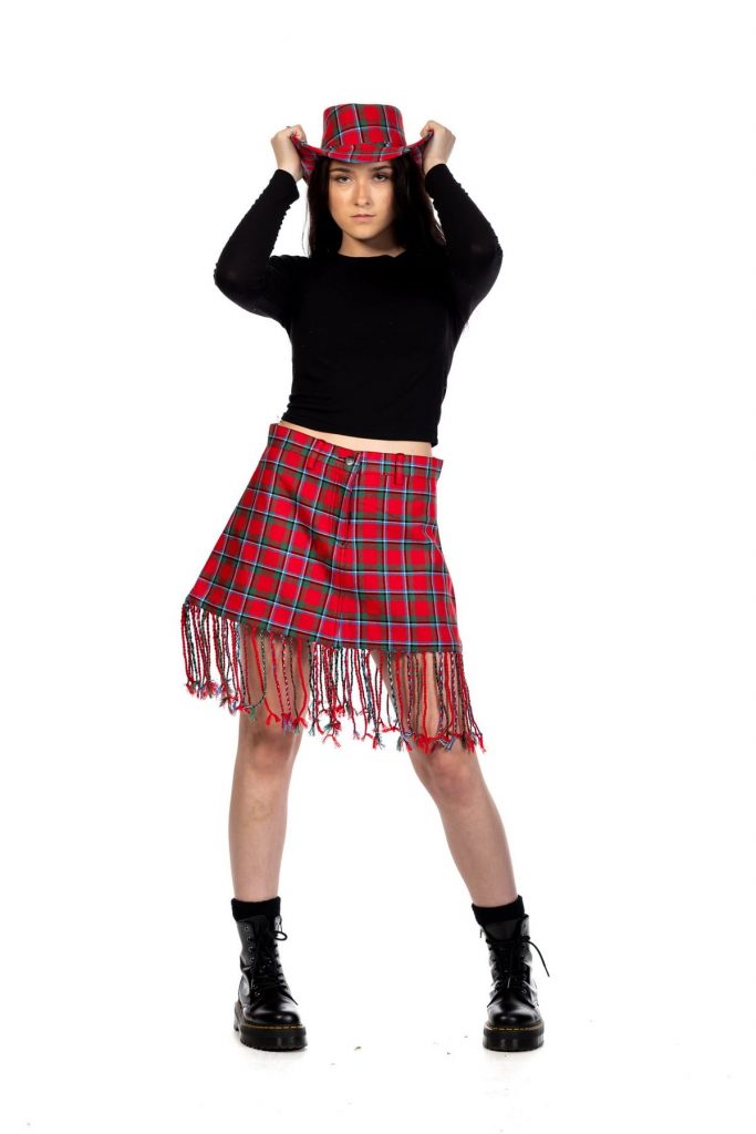 Stylish Fringe Tartan Skirt